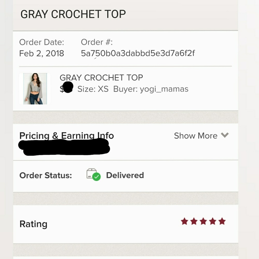 GRAY CROCHET TOP - Picture 5 of 5